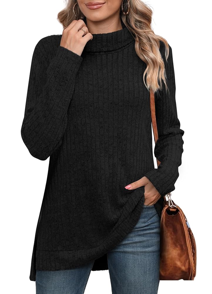 Womens Tunic Tops Long Sleeve Shirts Turtleneck Sweaters